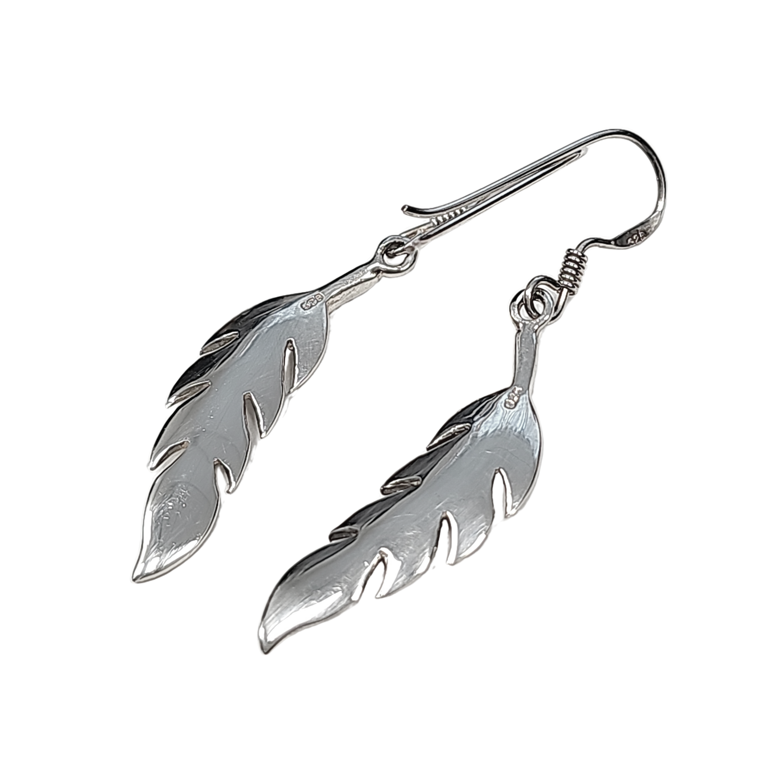 Navajo Feather Dangle Sterling Silver Earrings Zoe and Piper