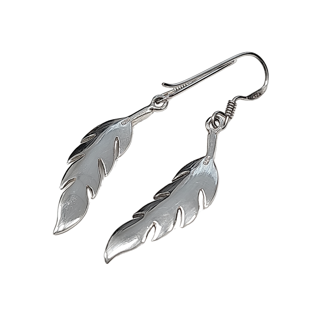 Navajo Feather Dangle Sterling Silver Earrings