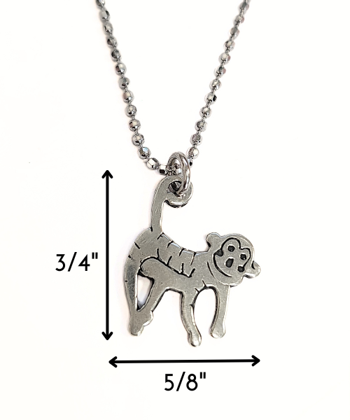 Cute MIKEY THE MONKEY Reversible Pendant in Sterling Silver on 18" Chain, #7967