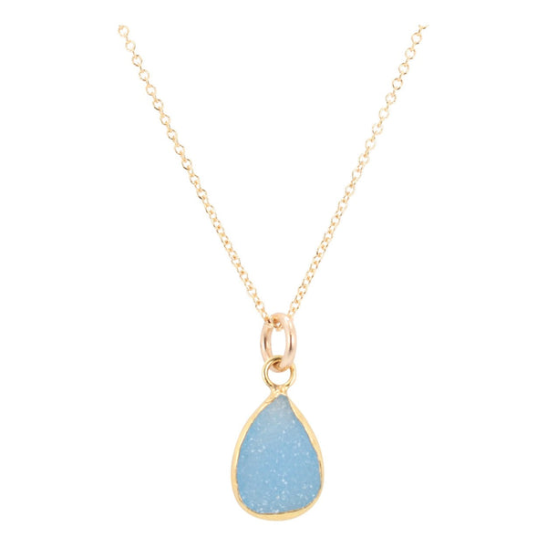 New length! As seen on Law & Order - Blue Druzy Necklace 16" or 18", #6331-yg