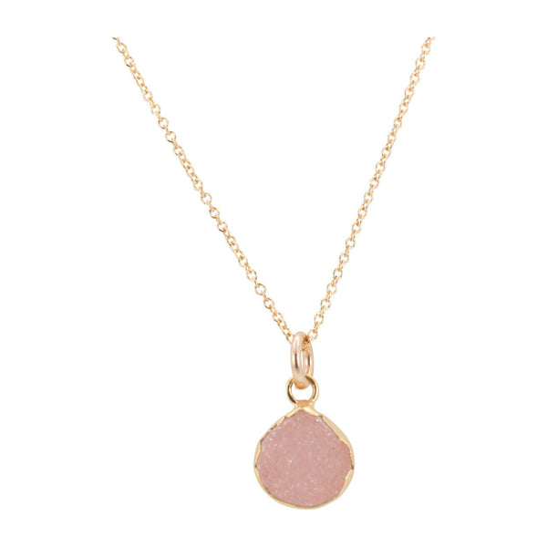 Pink Druzy Necklace 16" or 18", #6332-yg