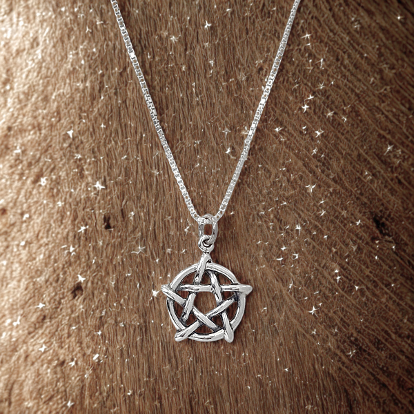 Pentagram Protection Necklace in Sterling Silver