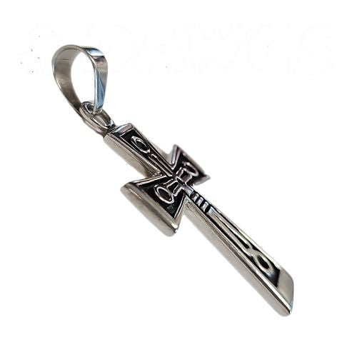 Navajo Steven J Begay Cross Sterling Silver Overlay Pendant #P014