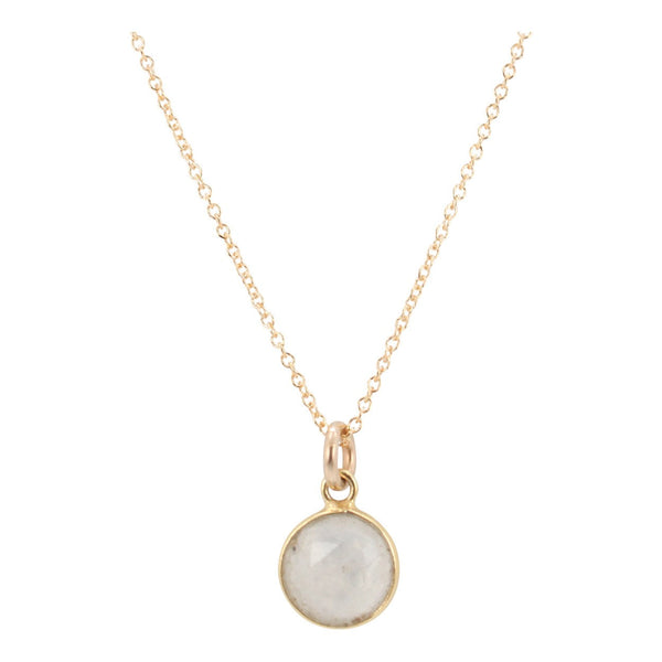 Small Semi Round Gemstone Necklace in Gold, #6330-yg