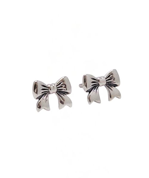 New! Delicate Bow Stud Earrings in Sterling Silver