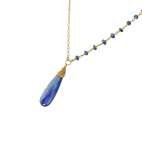Long Blue Kyanite Necklace - Limited Edition, #6382-yg