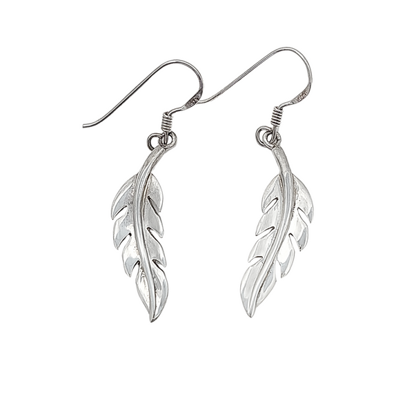 Navajo Feather Dangle Sterling Silver Earrings