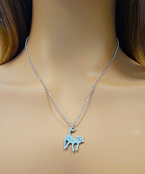 Cute MIKEY THE MONKEY Reversible Pendant in Sterling Silver on 18" Chain, #7967