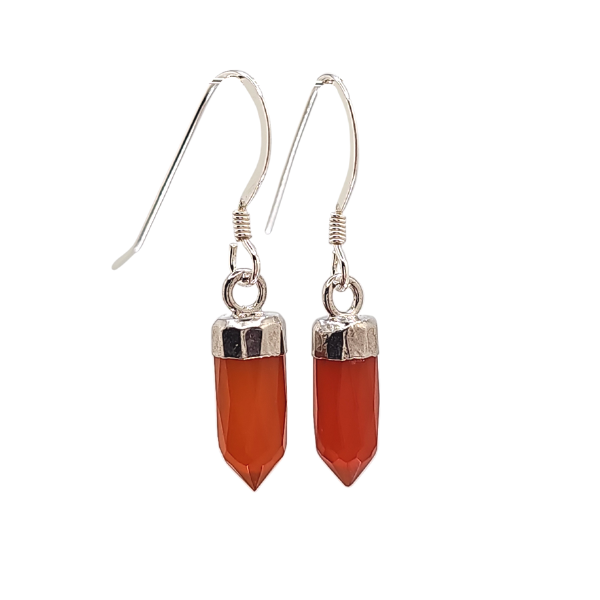 Silver Gemstone Point Dangle Earrings , #6499-ss