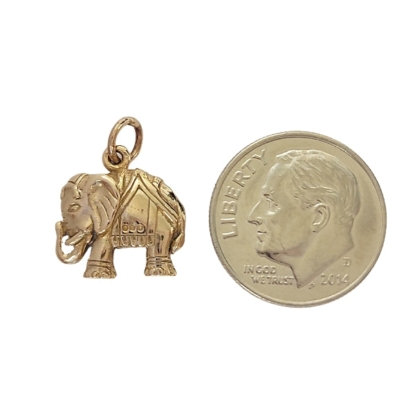 Elephant Charm or Pendant for Bracelets or Necklaces in Natural Bronze, #6920