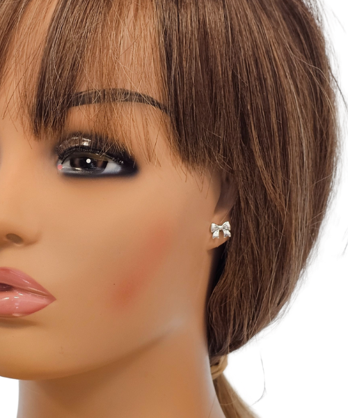 New! Delicate Bow Stud Earrings in Sterling Silver