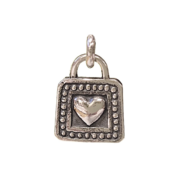 Zoe and Piper Heart Lock Sterling Silver Pendant