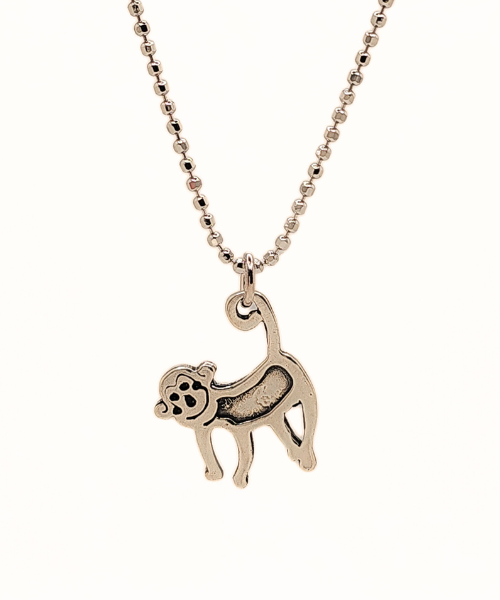 Cute MIKEY THE MONKEY Reversible Pendant in Sterling Silver on 18" Chain, #7967