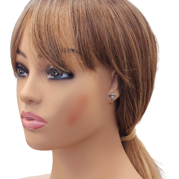 Small Fleur-De-Lis Post Earrings Sterling Silver #E011