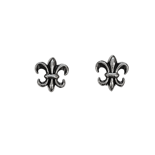 Small Fleur-De-Lis Post Earrings Sterling Silver #E011