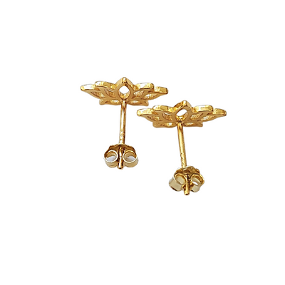 Open Lotus Stud Earrings in Sterling Silver or Gold, #9007 (18k Gold Plated Sterling Silver)