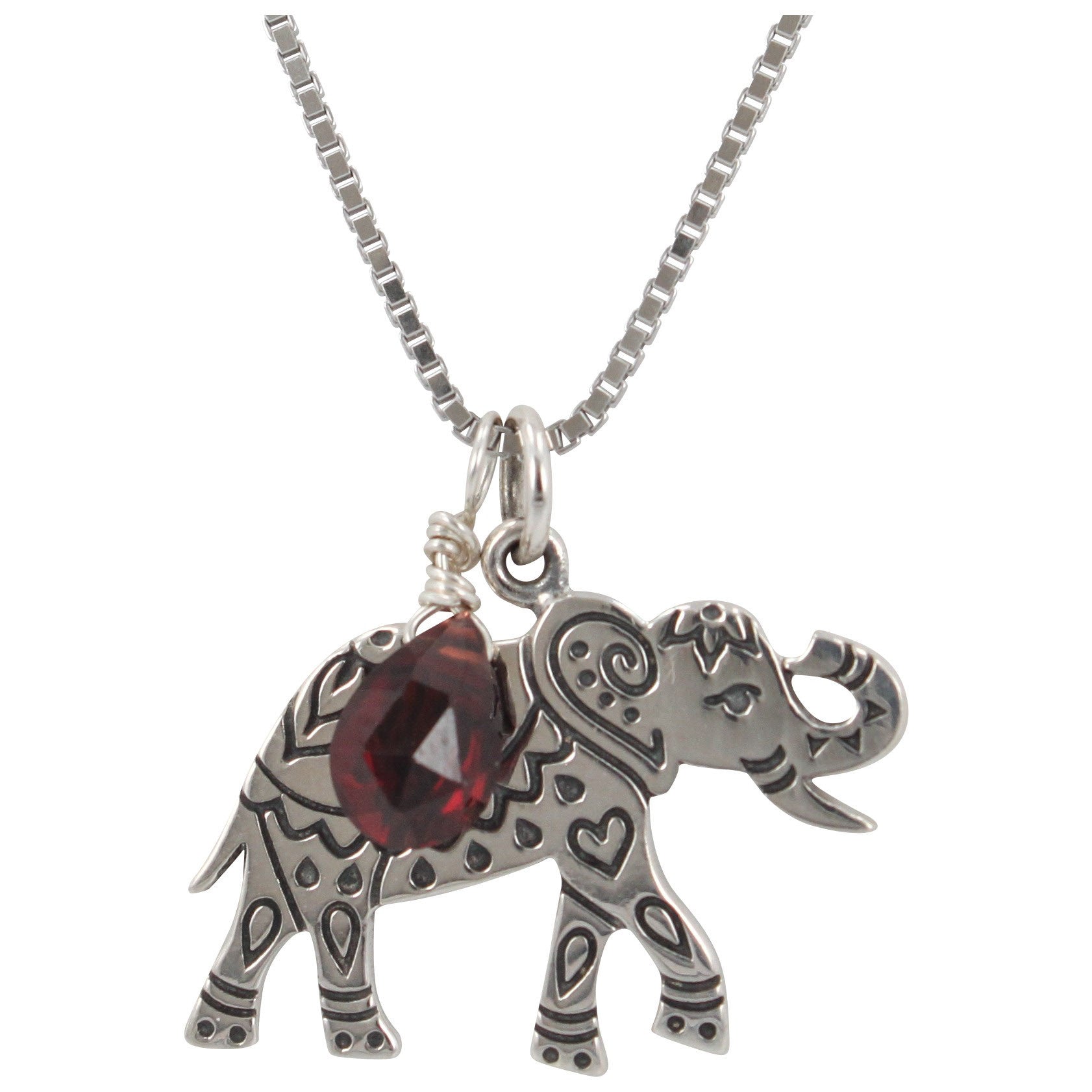 Garnet on sale elephant necklace