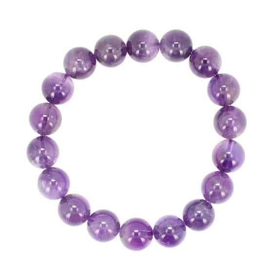 10mm Purple Amethyst Stretch Bracelet, #7219 - Zoe and Piper