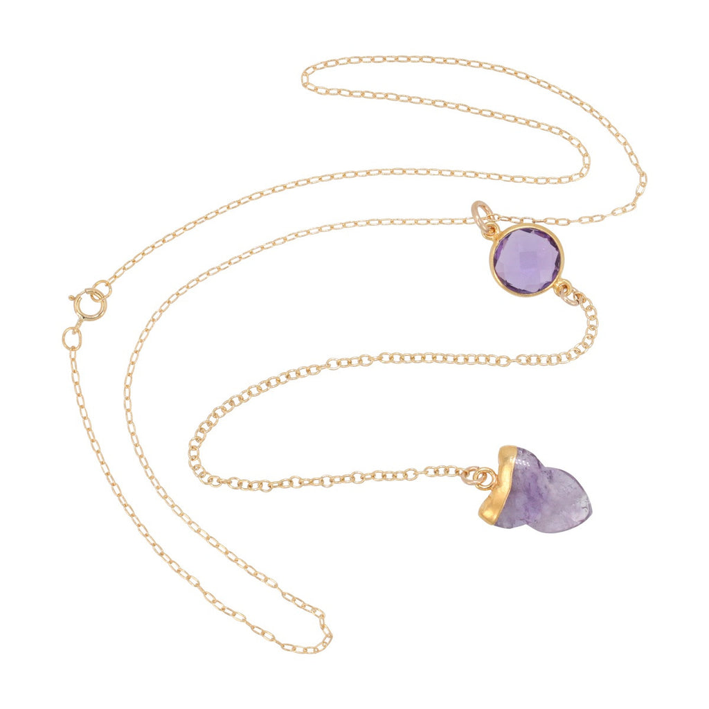 As seen On The Fosters - Lariat Necklace, Choose Your Gemstone, #6507-yg
