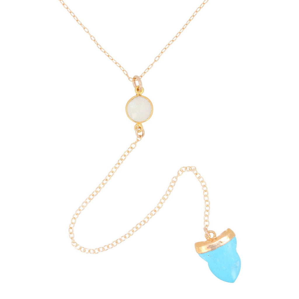 As seen On The Fosters - Lariat Necklace, Choose Your Gemstone, #6507-yg
