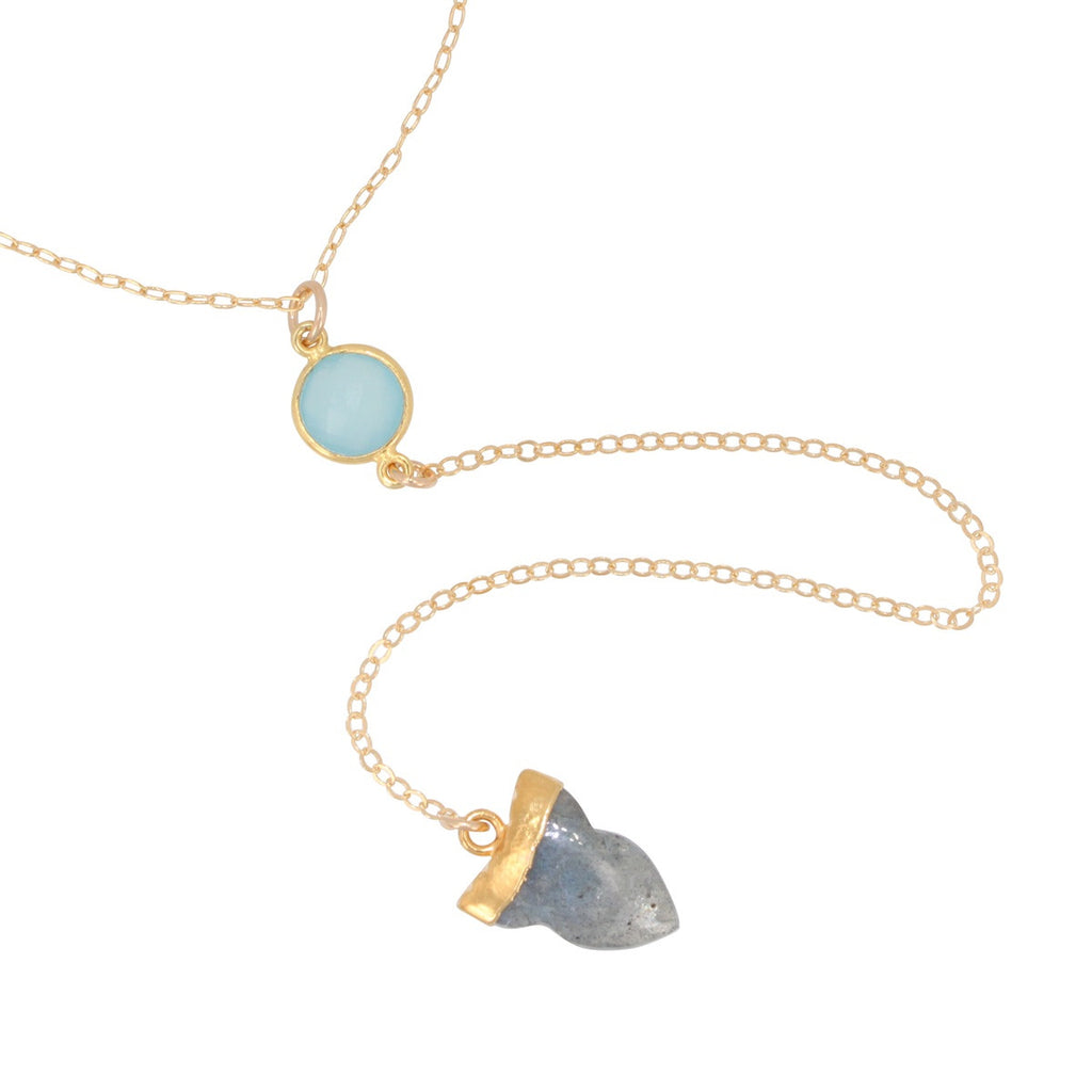 As seen On The Fosters - Lariat Necklace, Choose Your Gemstone, #6507-yg