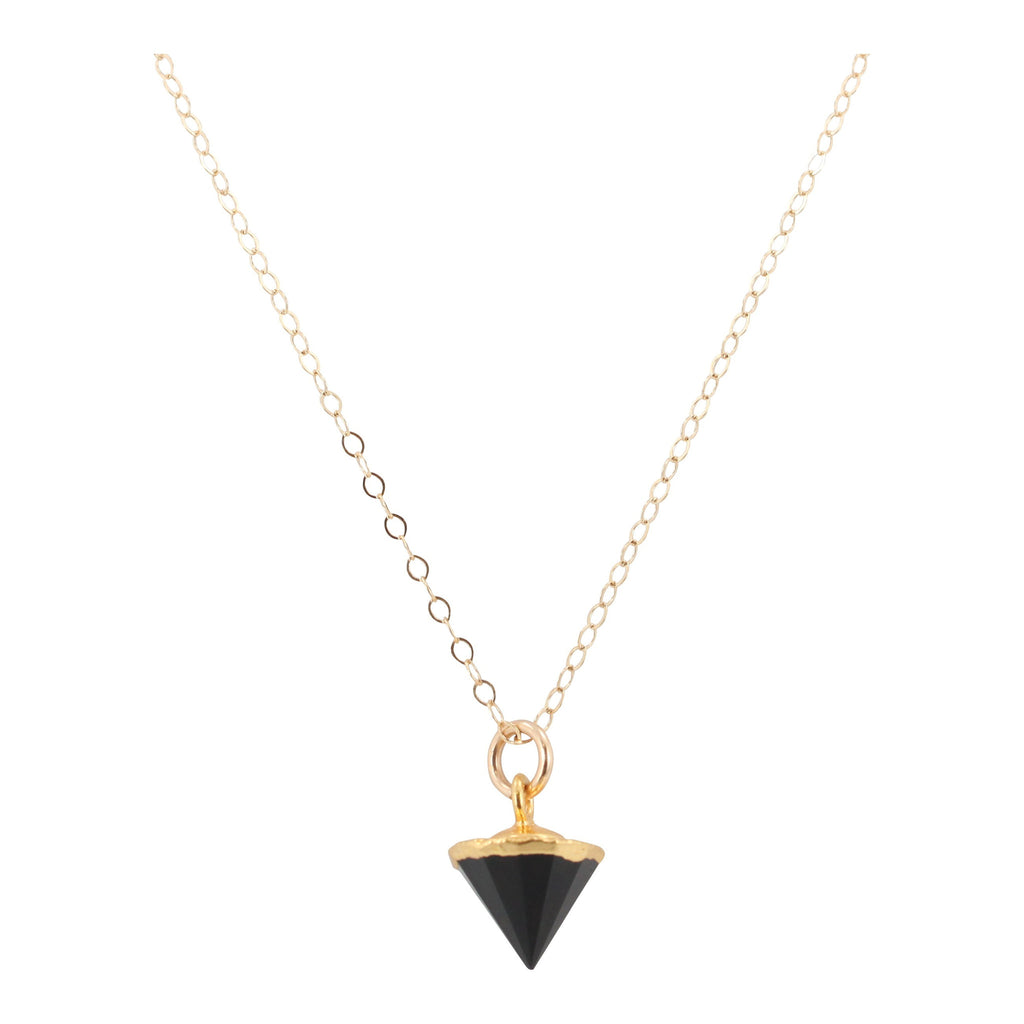 Gold Gemstone Spike Necklace, Stone Choice, #6451-yg