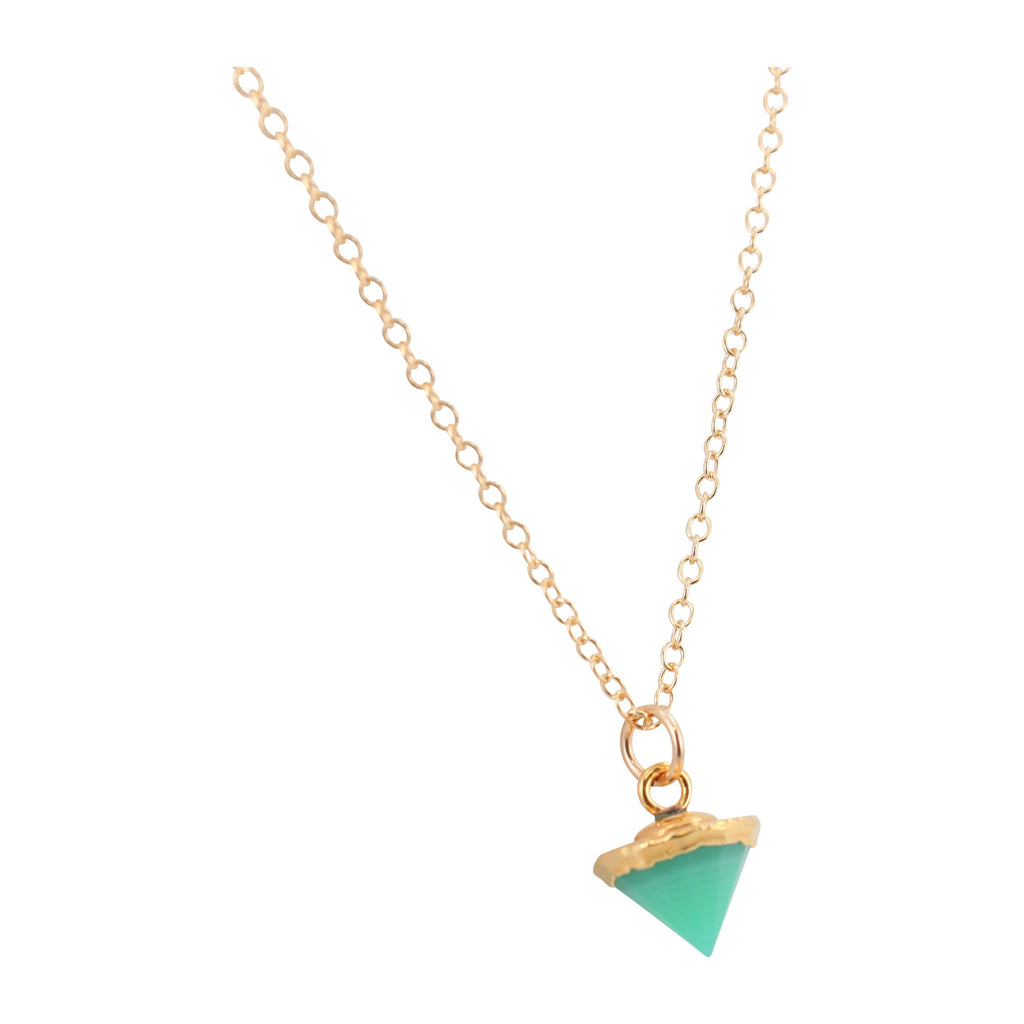 Gold Gemstone Spike Necklace, Stone Choice, #6451-yg