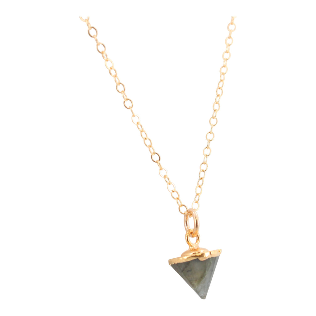 Gold Gemstone Spike Necklace, Stone Choice, #6451-yg