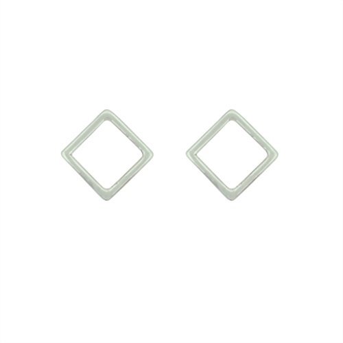 Open Square Design Stud Earrings in Sterling Silver, Suitable for Teen Girls, Children and Women, #6769