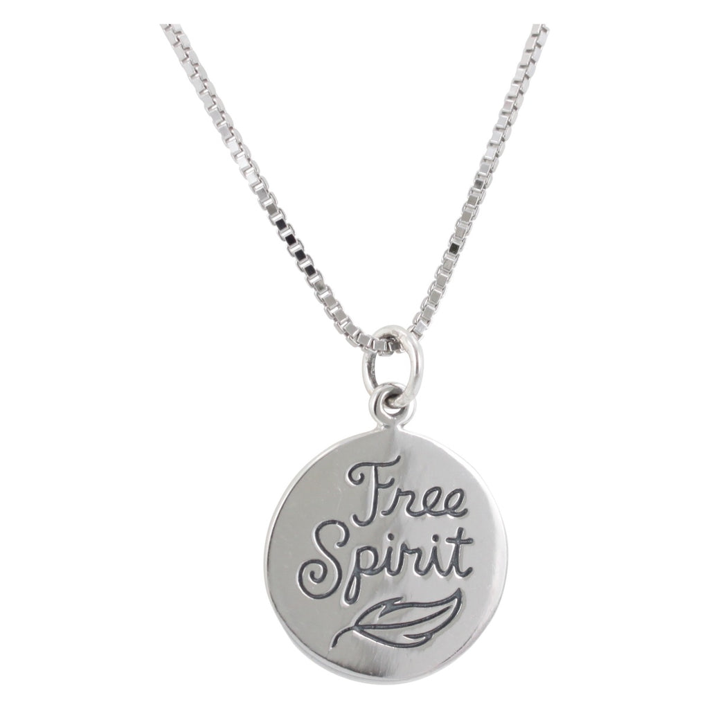 Free Spirit Word Necklace in Sterling Silver, #6243-ss
