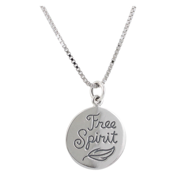 Free Spirit Word Necklace in Sterling Silver, #6243-ss