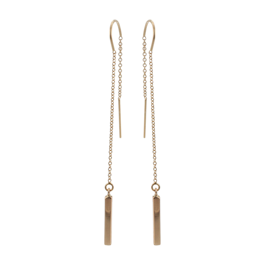 Bronze Bar Threader Earrings, #6262-brz