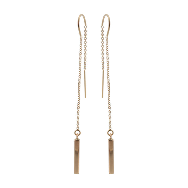 Bronze Bar Threader Earrings, #6262-brz