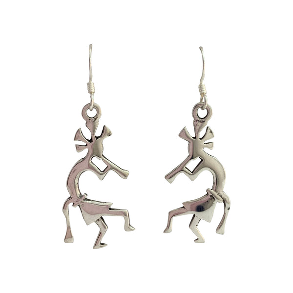 Sterling Silver Kokopelli Flat Earrings