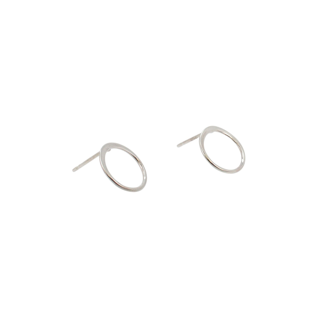 Open Circle Design Earrings in Sterling Silver, #6266-ss