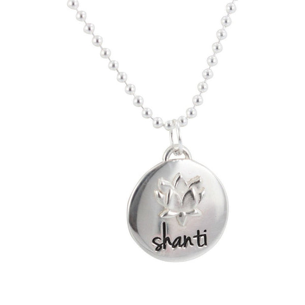 Shanti Lotus Necklace in Sterling Silver, #6966-ss