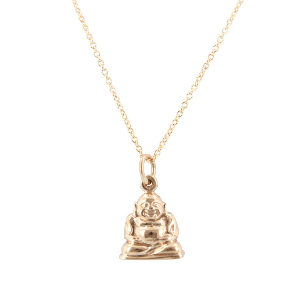 Small Bronze Buddha Necklace, #6851-brz