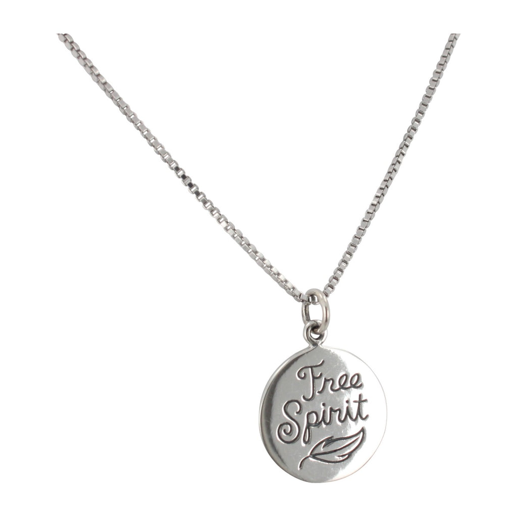 Free Spirit Word Necklace in Sterling Silver, #6243-ss