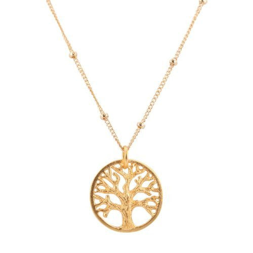Tree of Life Necklace in Gold Plated Bronze, #7032-yg