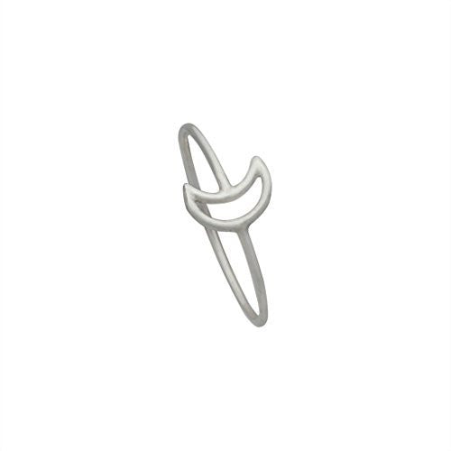 Crescent Moon Ring in Sterling Silver, #6772-ss