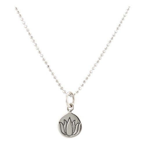 Tiny Round Lotus Necklace, #6242-ss