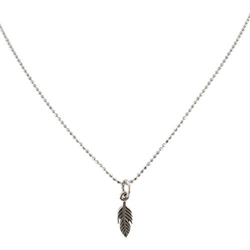 Tiny Feather Necklace in Sterling Silver, #6248-ss