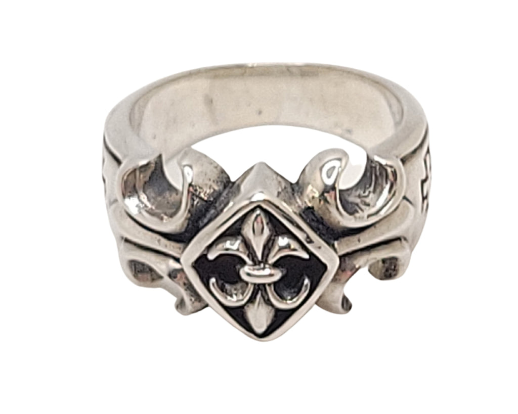 Zoe and Piper Fleur De Lis Biker Sterling Ring