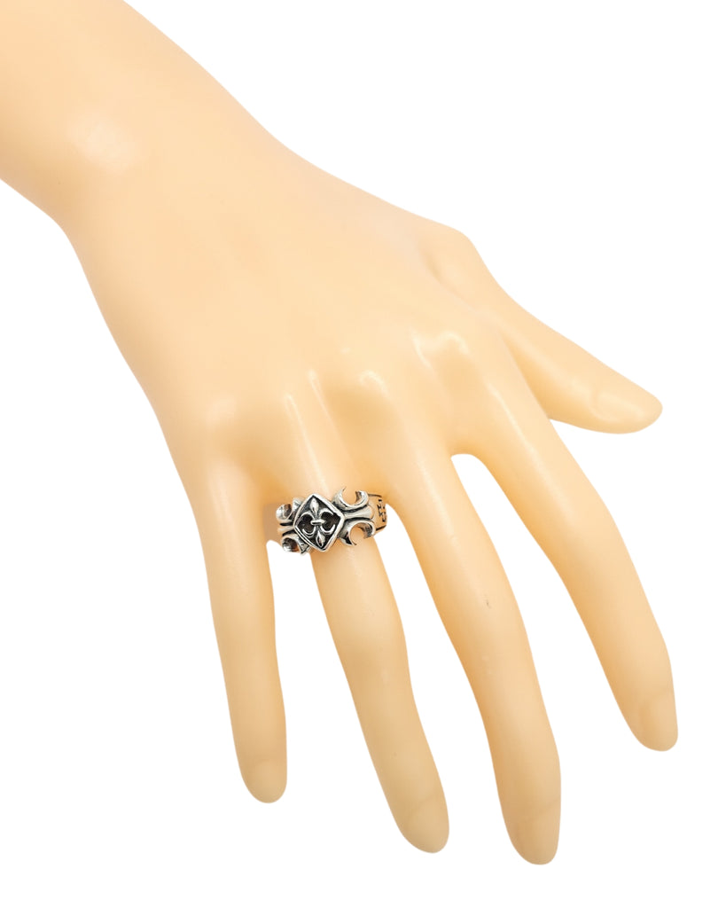 Zoe and Piper Fleur De Lis Biker Sterling Ring