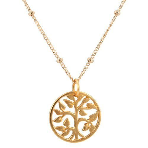 Round Small Tree of Life Gold Necklace, #7091-yg