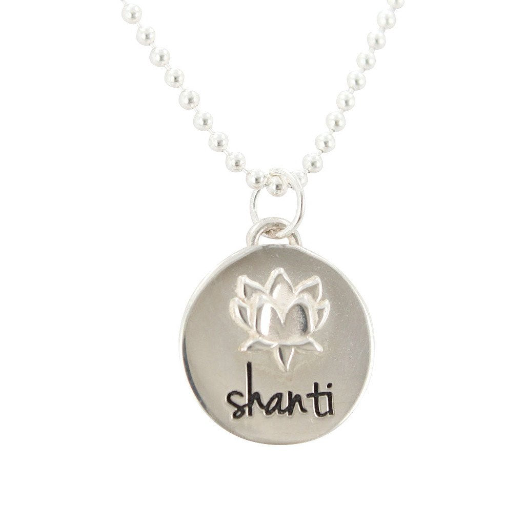 Shanti Lotus Necklace in Sterling Silver, #6966-ss