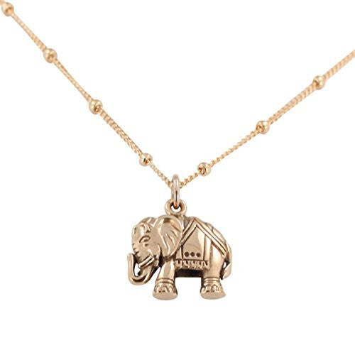 Elephant Charm in Natural Bronze on Gold Fill Chain, #6715-brz