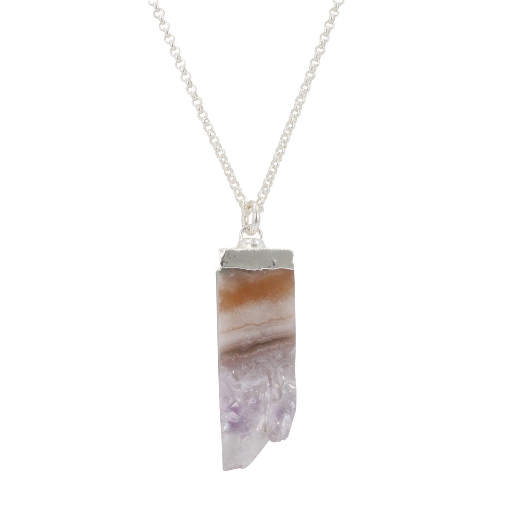 Amethyst Gemstone Necklace on a 20 inch Chain, #6318-ss