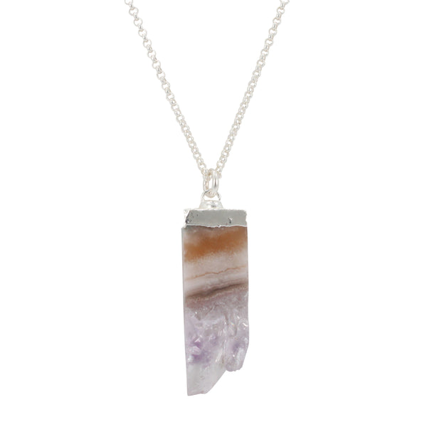 Amethyst Gemstone Necklace on a 20 inch Chain, #6318-ss