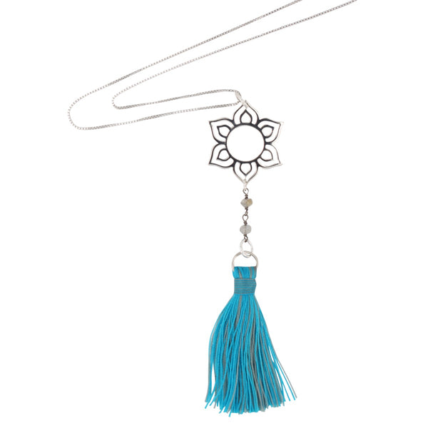 Lotus Flower Tassel Necklace, #6484